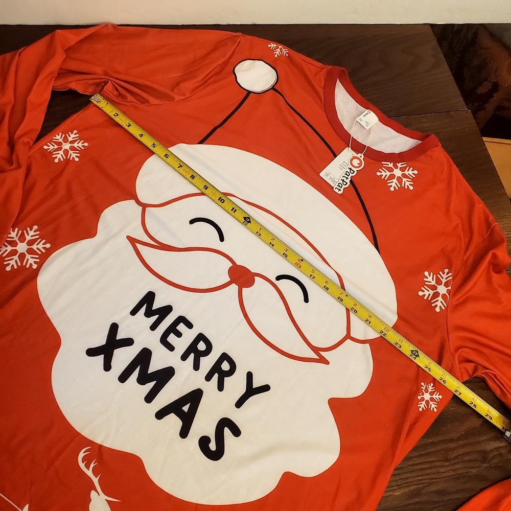 PatPat Men's 3XL Red Merry Xmas Santa Long Sleeve Top – Super Cute & Fun Holiday - Picture 4 of 11